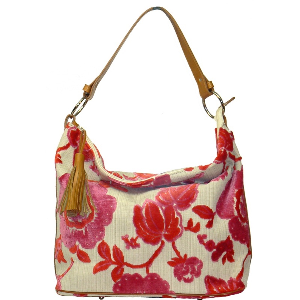 Glenda Gies Emma bag Coral Pink Chenille vintage new